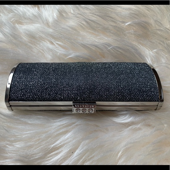 Silver Studded Shimmery Clutch - Picture 2 of 7